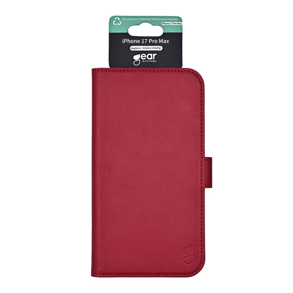 Gear Gear iPhone 17 Pro Max Fodral MagSafe Läder Deep Red