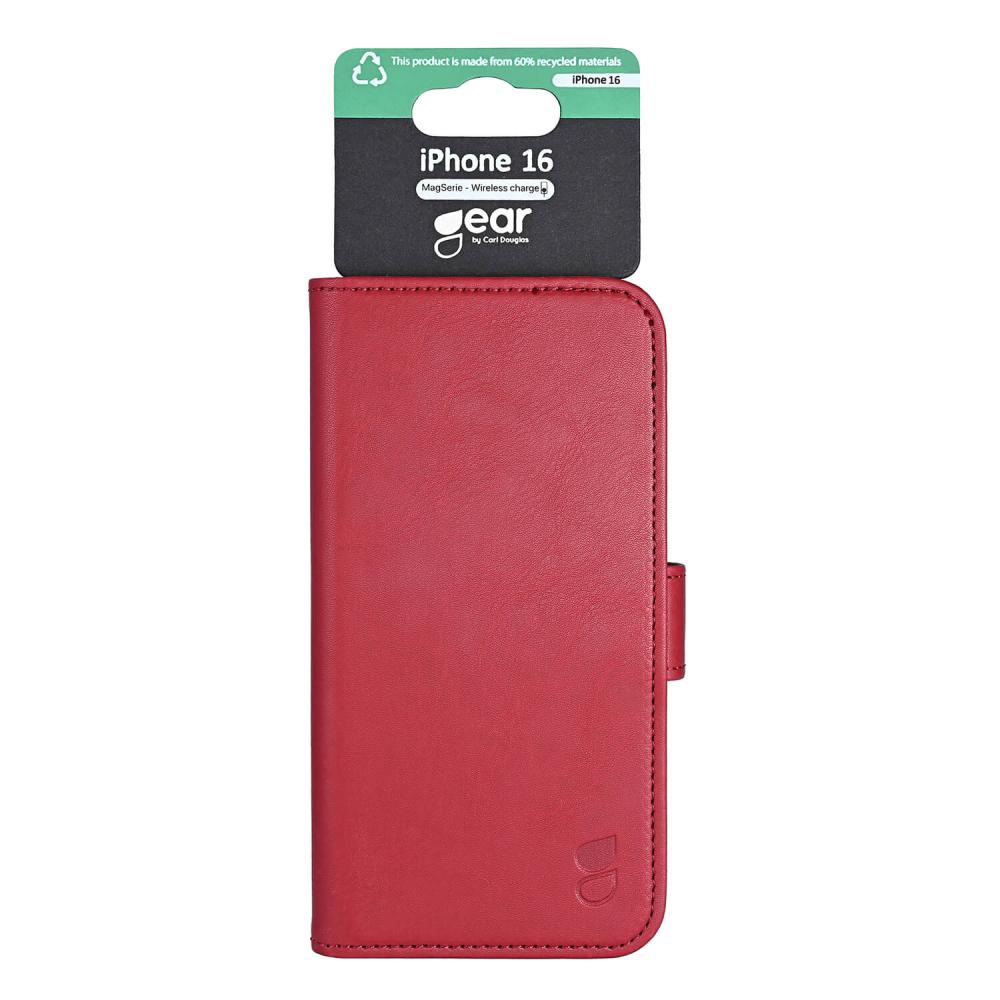 Gear Gear iPhone 16 Fodral MagSeries Läder Deep Red