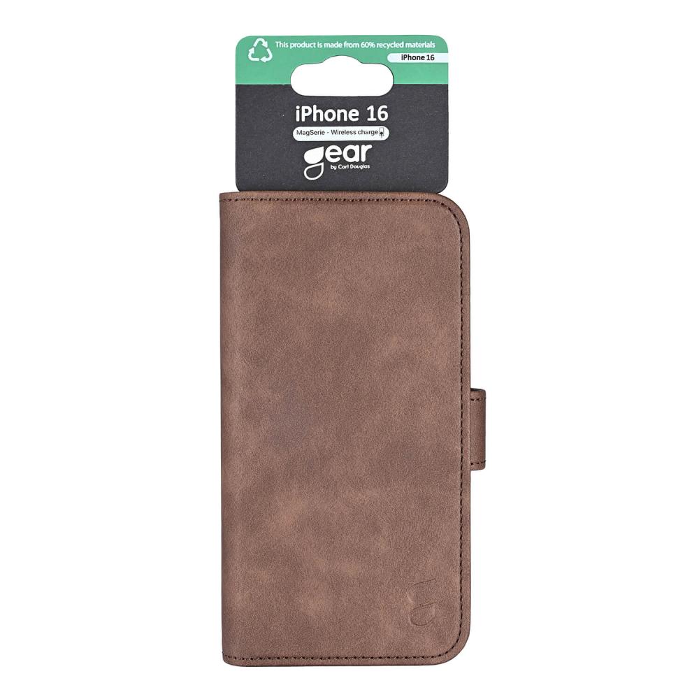 Gear Gear iPhone 16 Fodral MagSeries Läder Brun