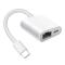  USB-C Till RJ45 / USB-C PD Adapter Vit