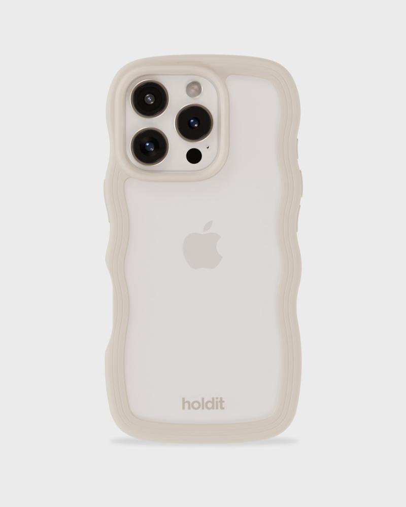holdit holdit iPhone 16 Pro Skal Wavy Light Beige/Transparent