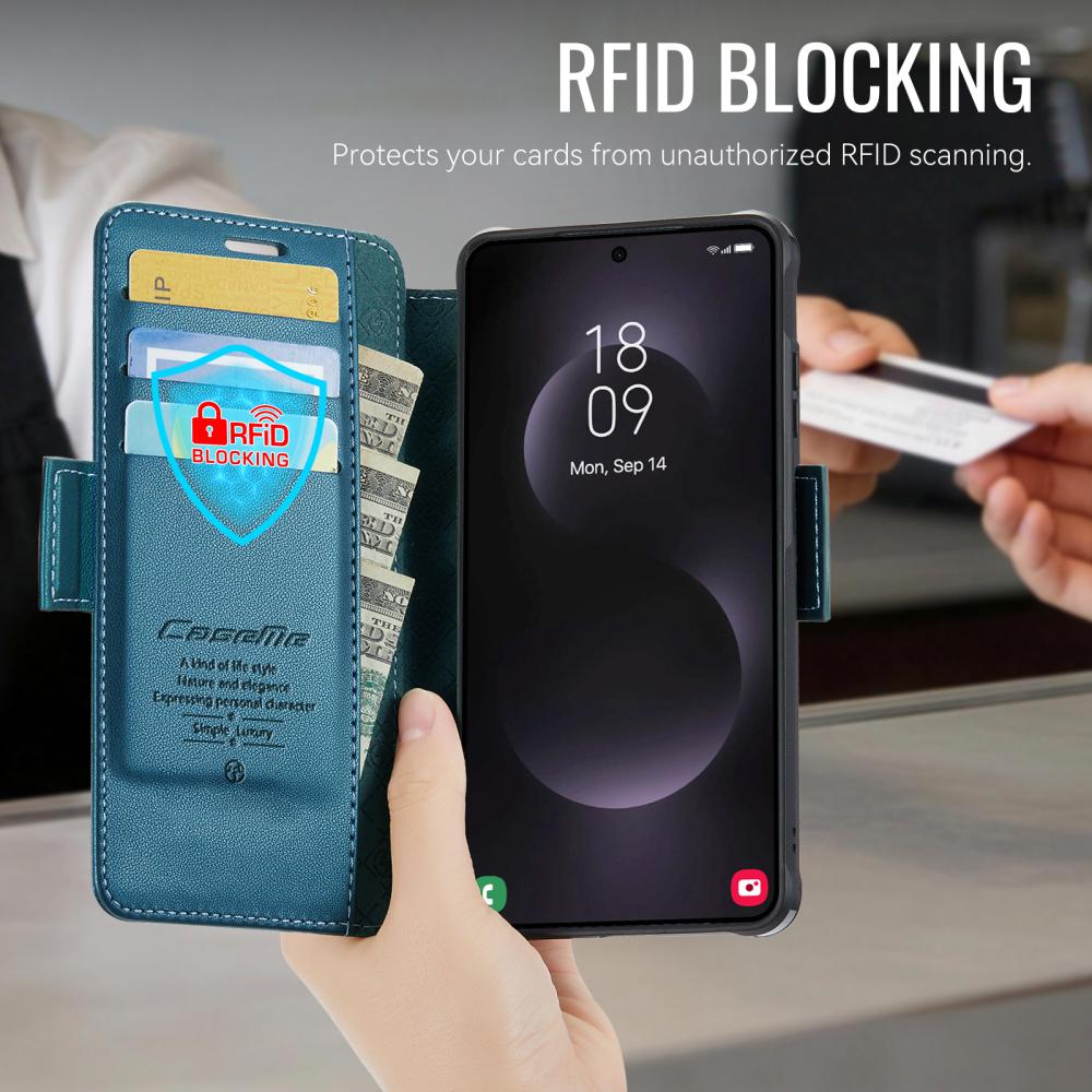 CASEME CASEME Samsung Galaxy S26 Ultra Skal RFID Plånbok Blå