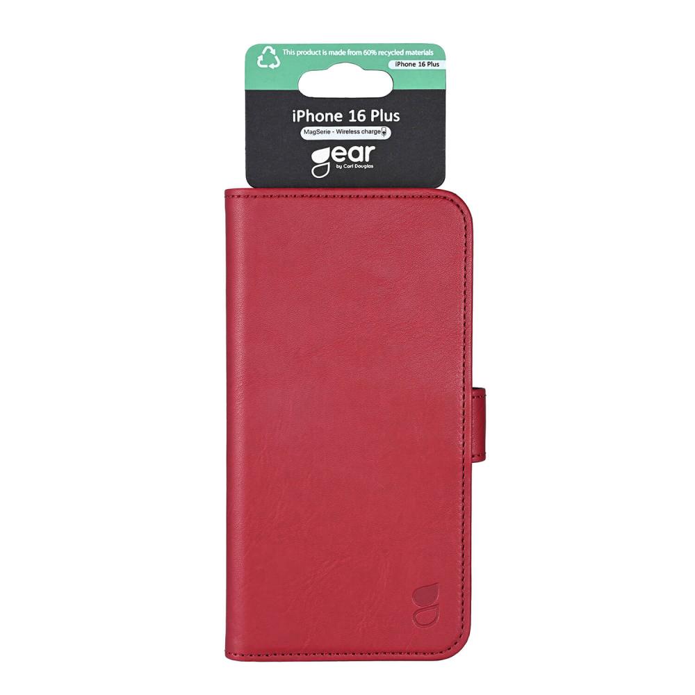 Gear Gear iPhone 16 Plus Fodral MagSeries Läder Deep Red