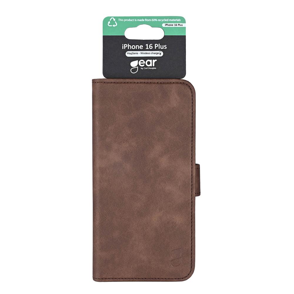 Gear Gear iPhone 16 Plus Fodral MagSeries Läder Brun