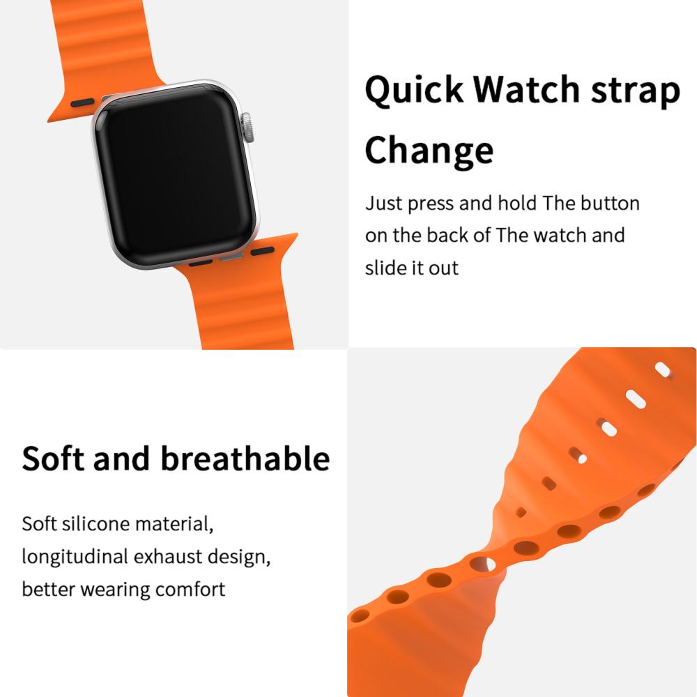 ColorPop Apple Watch 42/44/45/46/49 mm Armband Ocean Wave Orange