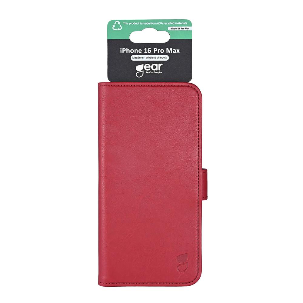 Gear Gear iPhone 16 Pro Max Fodral MagSeries Läder Deep Red