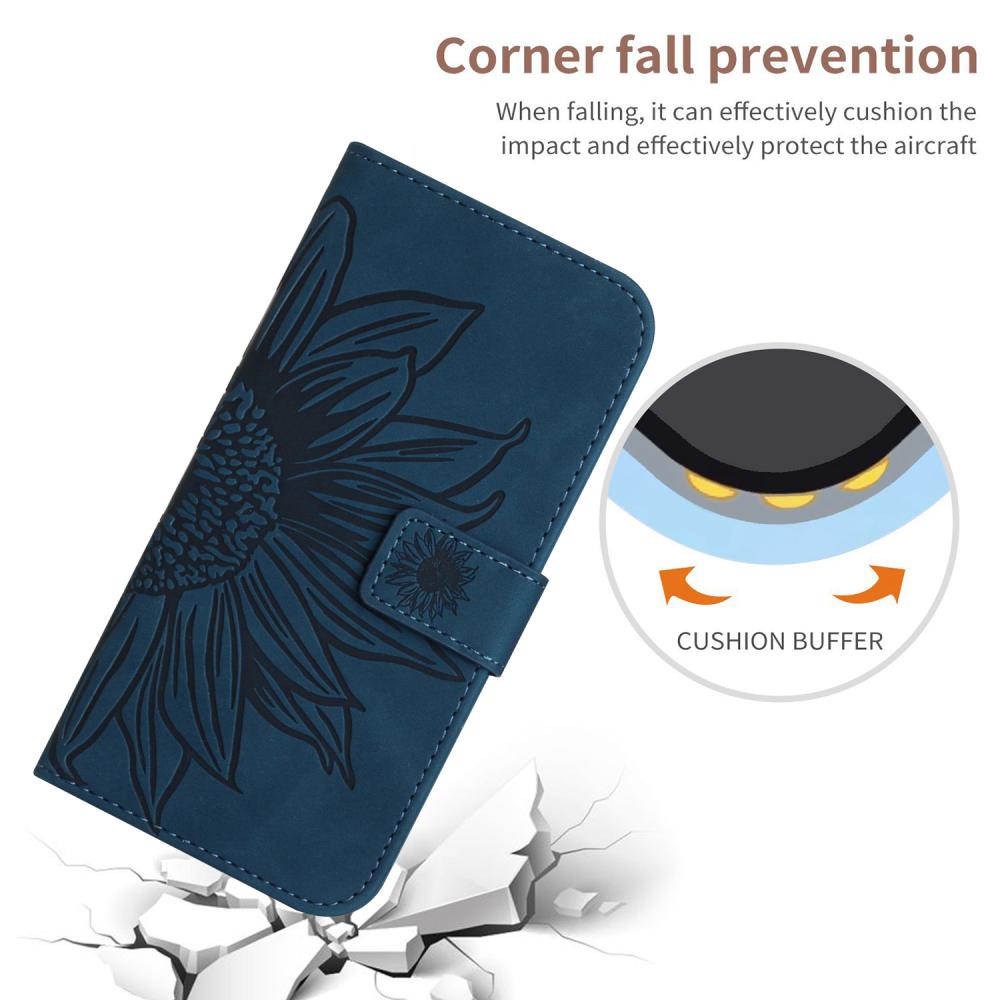  Xiaomi 17T Pro Fodral Läder Solros Mörk Blå