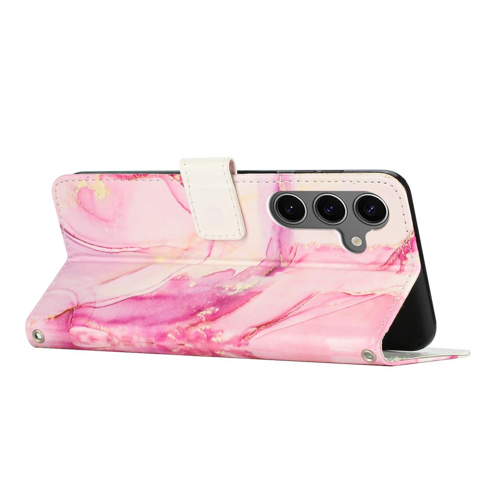  Samsung Galaxy A57 5G Fodral Läder Marmor Roséguld