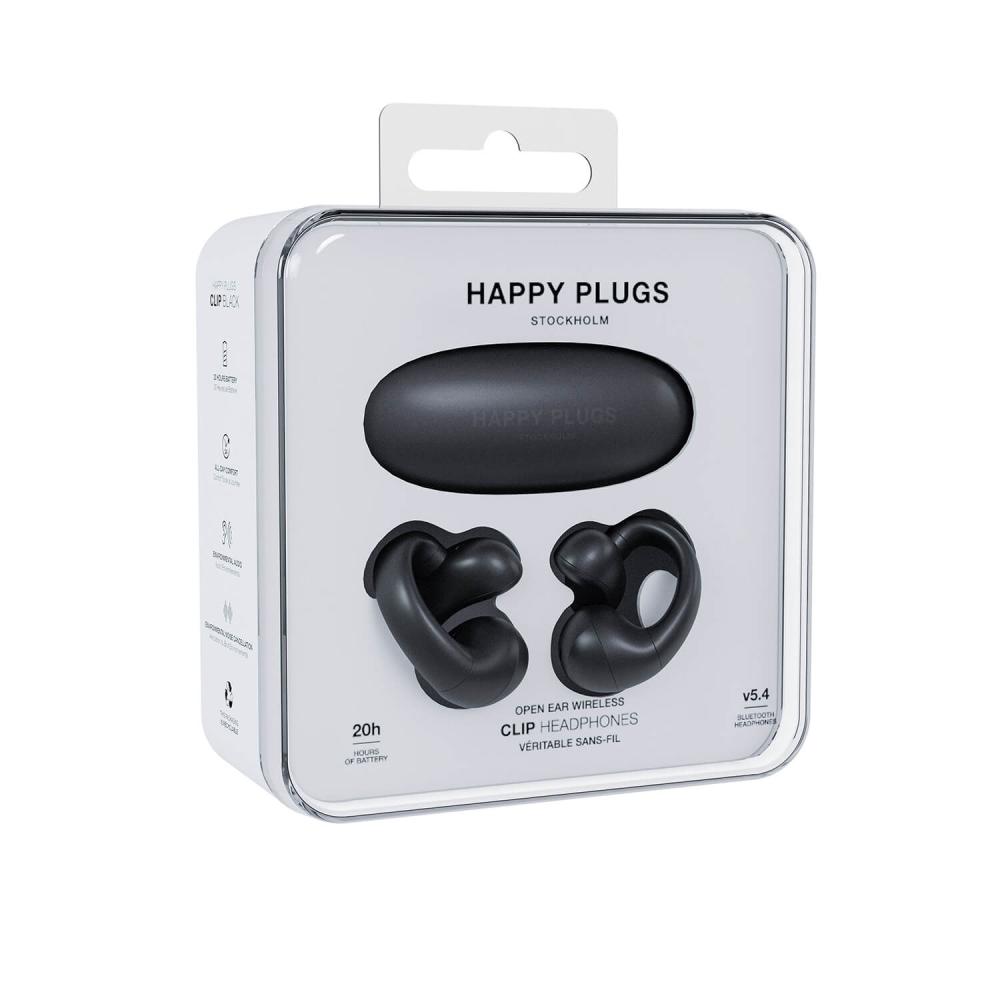 Happy Plugs Happy Plugs In-Ear Hörlurar Clip OWS True-Wireless Svart