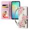  Samsung Galaxy A07 Fodral RFID Läder Rosa Blommor