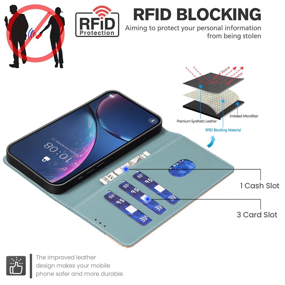 BINFEN BINFEN iPhone Air Fodral RFID Splicing Color Grön