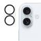  iPhone 16 Plus/16 Linsskydd Härdat Glas Black Rings