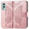  OnePlus Nord 2 5G - Butterfly Läder Fodral - Roséguld