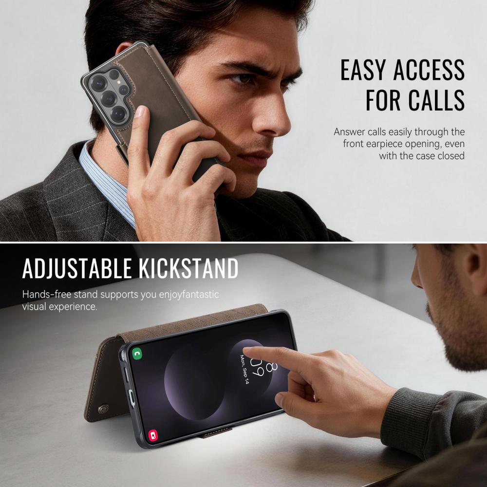 CASEME CASEME Samsung Galaxy S26 Ultra Skal RFID Plånbok Brun