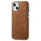  iPhone 15 Plus Skal Läderbelagt Skin Touch Brun