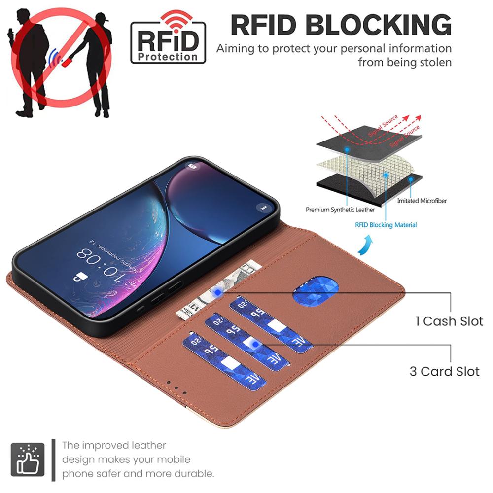 BINFEN BINFEN iPhone Air Fodral RFID Splicing Color Brun