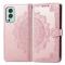  OnePlus Nord 2 5G - Mandala Läder Fodral - Roséguld