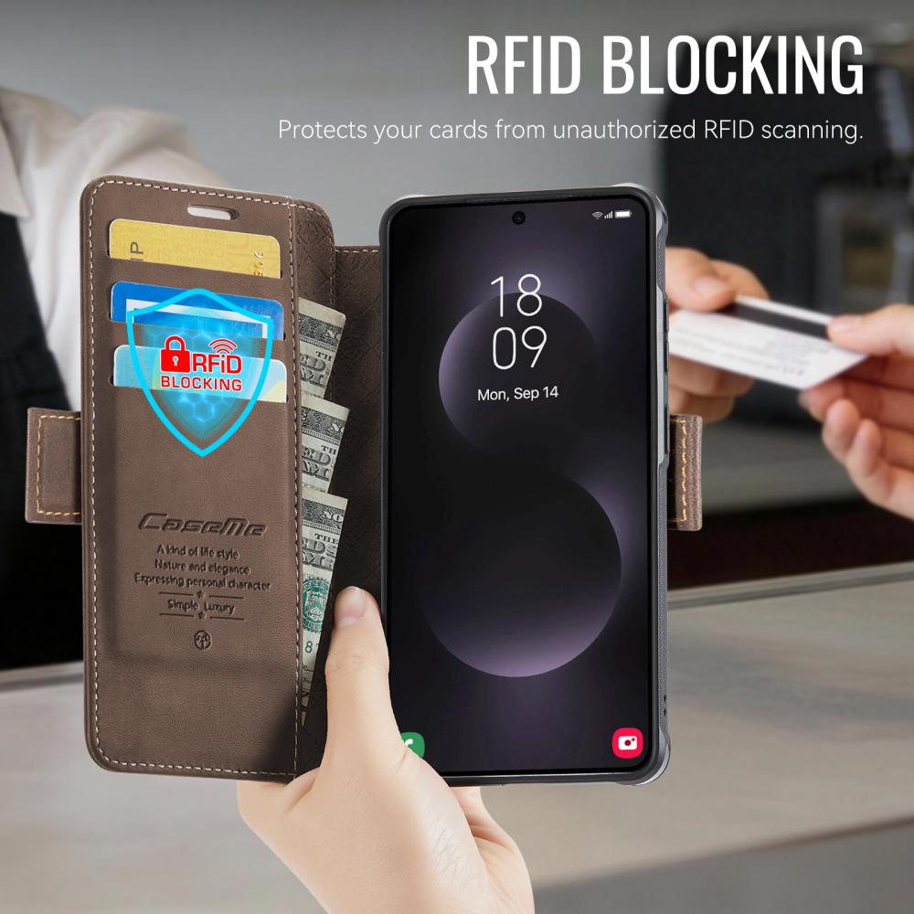 CASEME CASEME Samsung Galaxy S26 Ultra Skal RFID Plånbok Brun