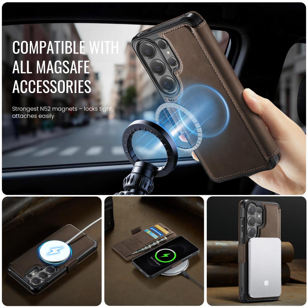 CASEME CASEME Samsung Galaxy S26 Ultra Skal RFID Plånbok Brun
