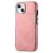  iPhone 15 Plus Skal Läderbelagt Skin Touch Rosa