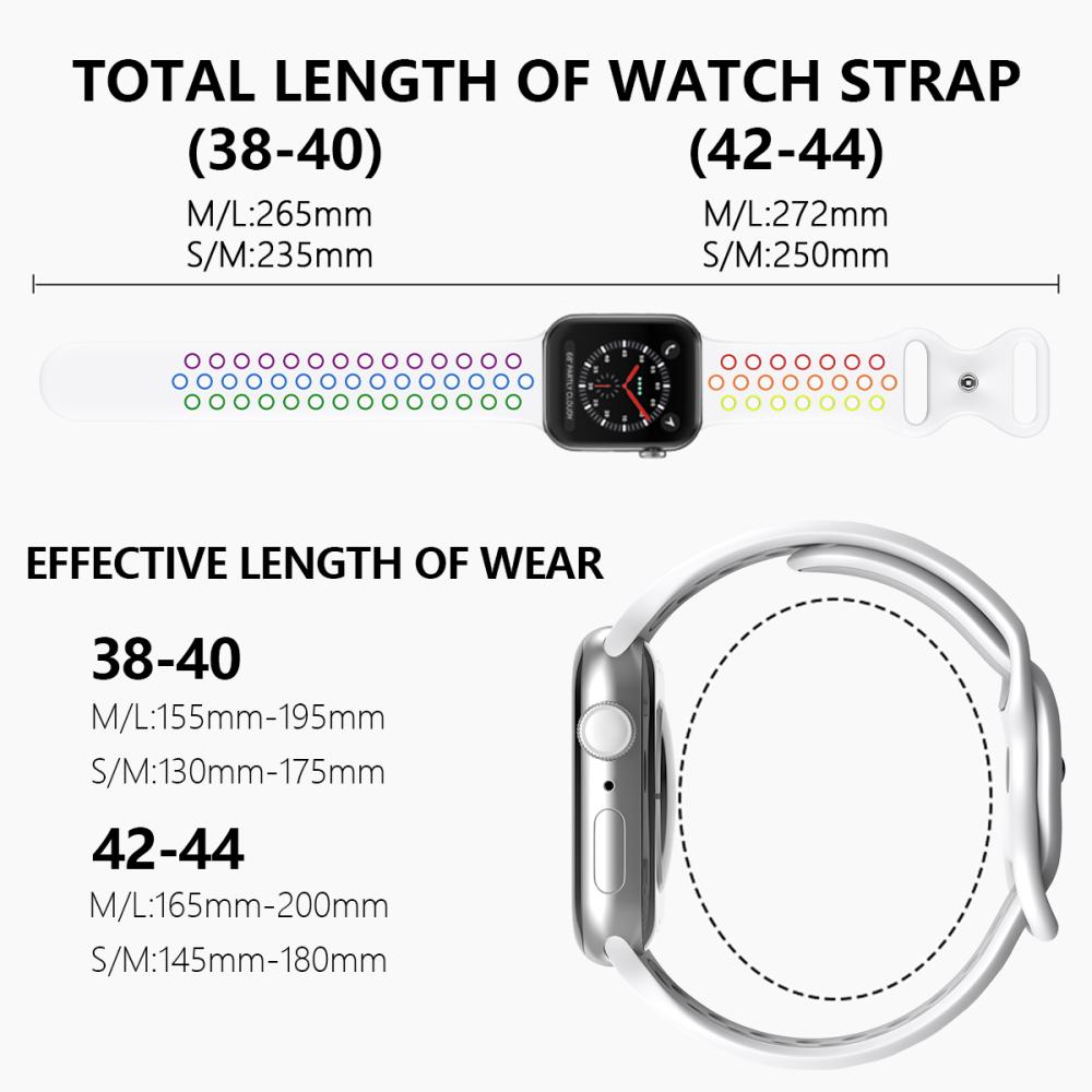 ColorPop Sportarmband Dual-Color Apple Watch 42/44/45/46/49 mm (S/M) Pride