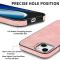  iPhone 15 Plus Skal Läderbelagt Skin Touch Rosa