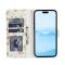  iPhone 16 Pro Max Fodral Rhombus Läder Blommor Vit