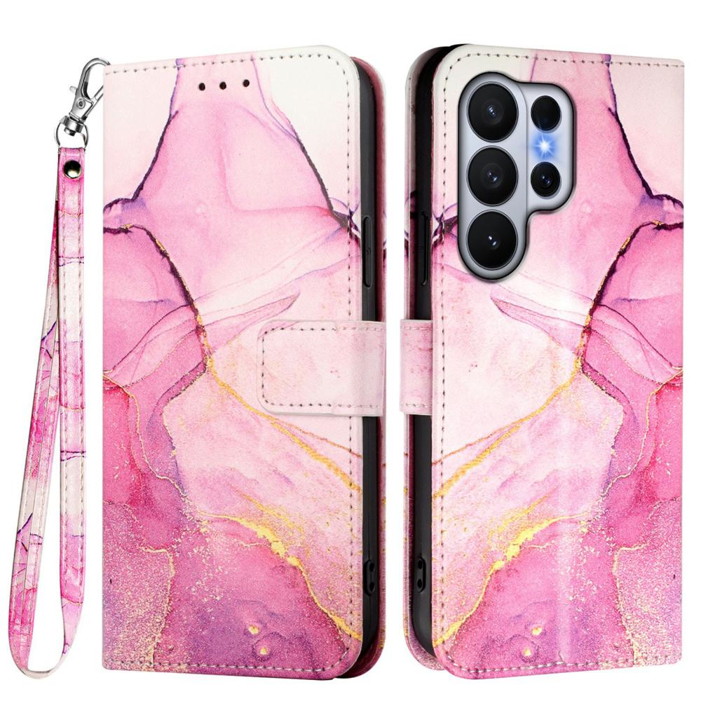  Samsung Galaxy S26 Ultra Fodral Läder Marmor Rosa