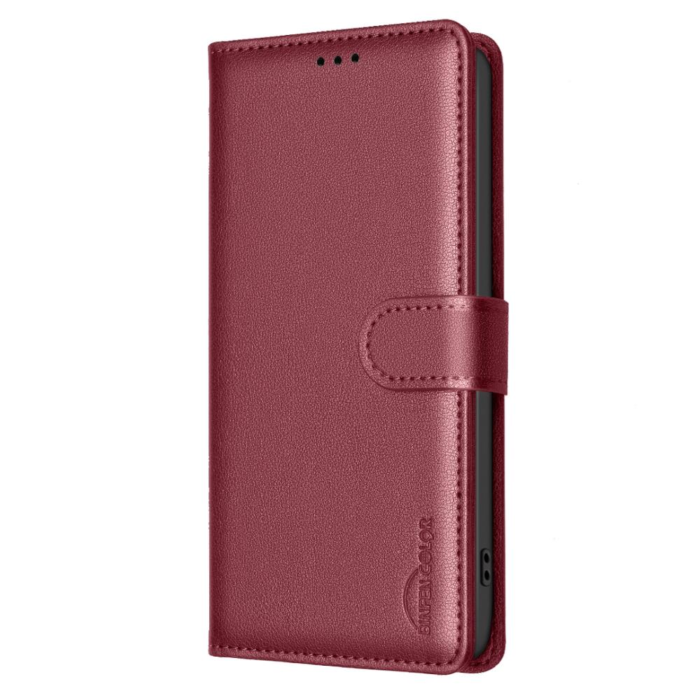 BINFEN BINFEN iPhone 17 Pro Max Fodral RFID Läder Röd