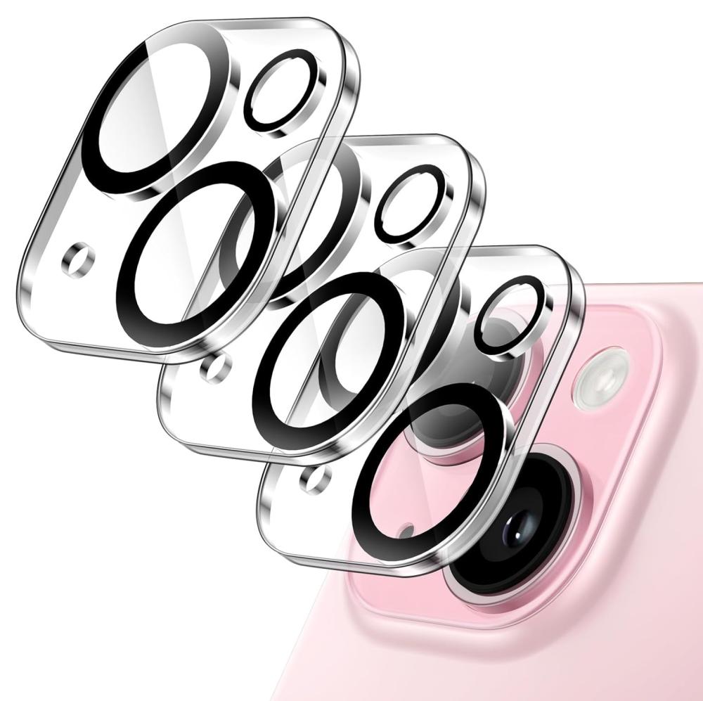  [3-Pack] iPhone 15 Linsskydd I Härdat Glas