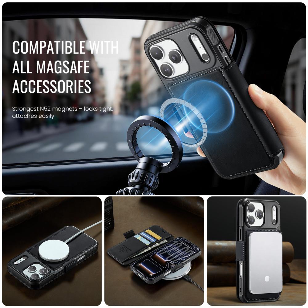 CASEME CASEME iPhone 17 Pro Skal RFID Plånbok Svart