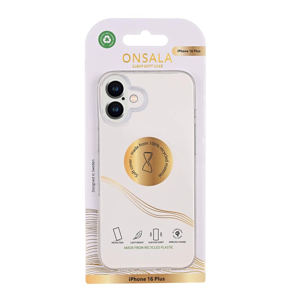 Onsala Onsala iPhone 16 Plus Mobilskal Återvunnen TPU Transparent