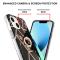  iPhone 15 Skal Marmor Ring Svart Blomma