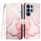  Samsung Galaxy S26 Ultra Fodral Läder Marmor Roséguld