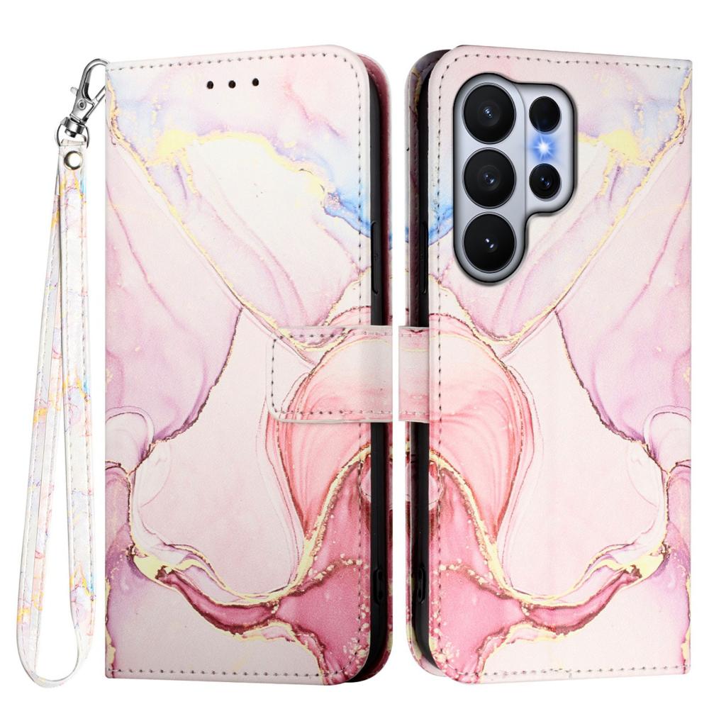  Samsung Galaxy S26 Ultra Fodral Läder Marmor Roséguld