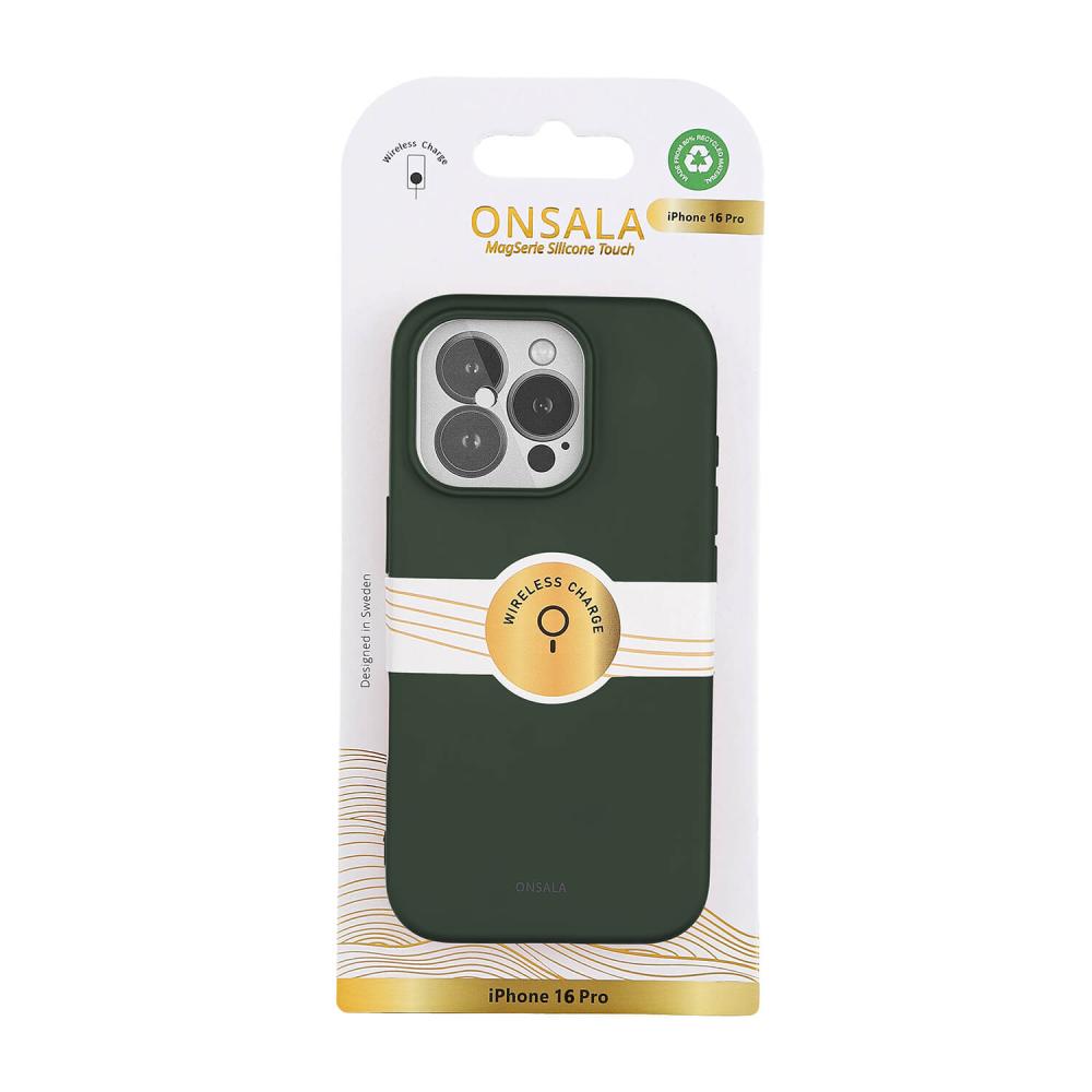 Onsala Onsala iPhone 16 Pro Mobilskal Med Silikonkänsla Olivgrön