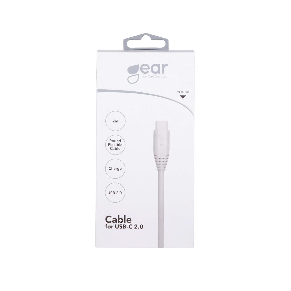 Gear GEAR Laddkabel 2m USB-C till USB-A Vit