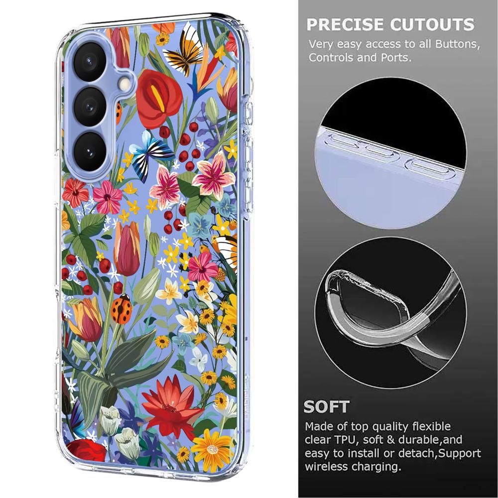  Samsung Galaxy S26 Plus Skal TPU Med Tryck Blommor