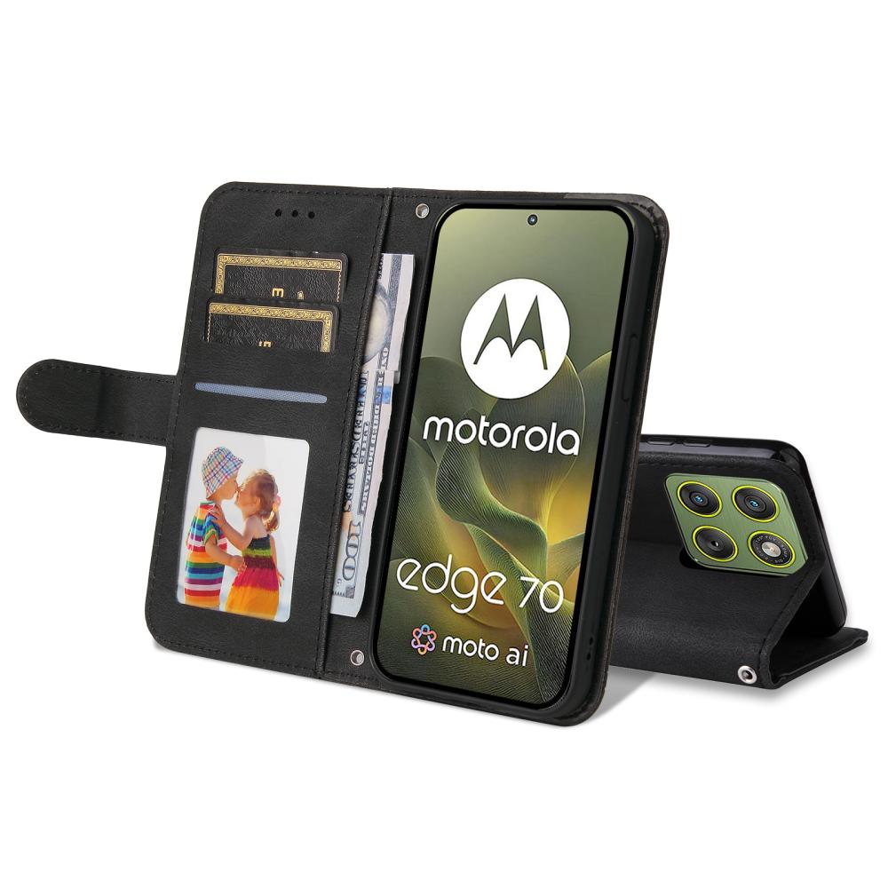  Motorola Edge 70 Fodral Skin Touch Läder Svart