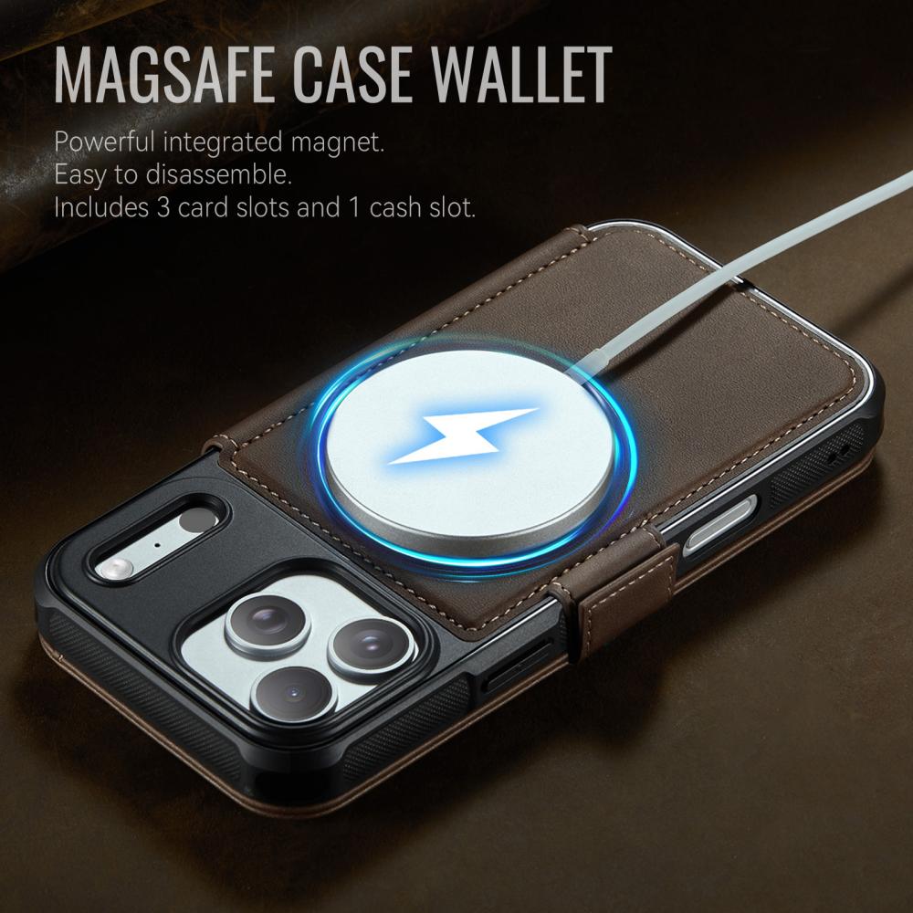 CASEME CASEME iPhone 17 Pro Skal RFID Plånbok Brun