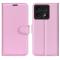  Xiaomi 14T Pro Fodral Litchi Läder Ljus Rosa