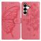  Samsung Galaxy A37 5G Fodral Med Fjäril Tryck Rosa