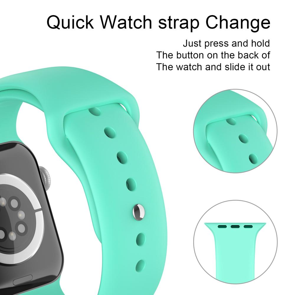 ColorPop Apple Watch 42/44/45/46/49 mm Silikon Armband (S/M) Mintgrön
