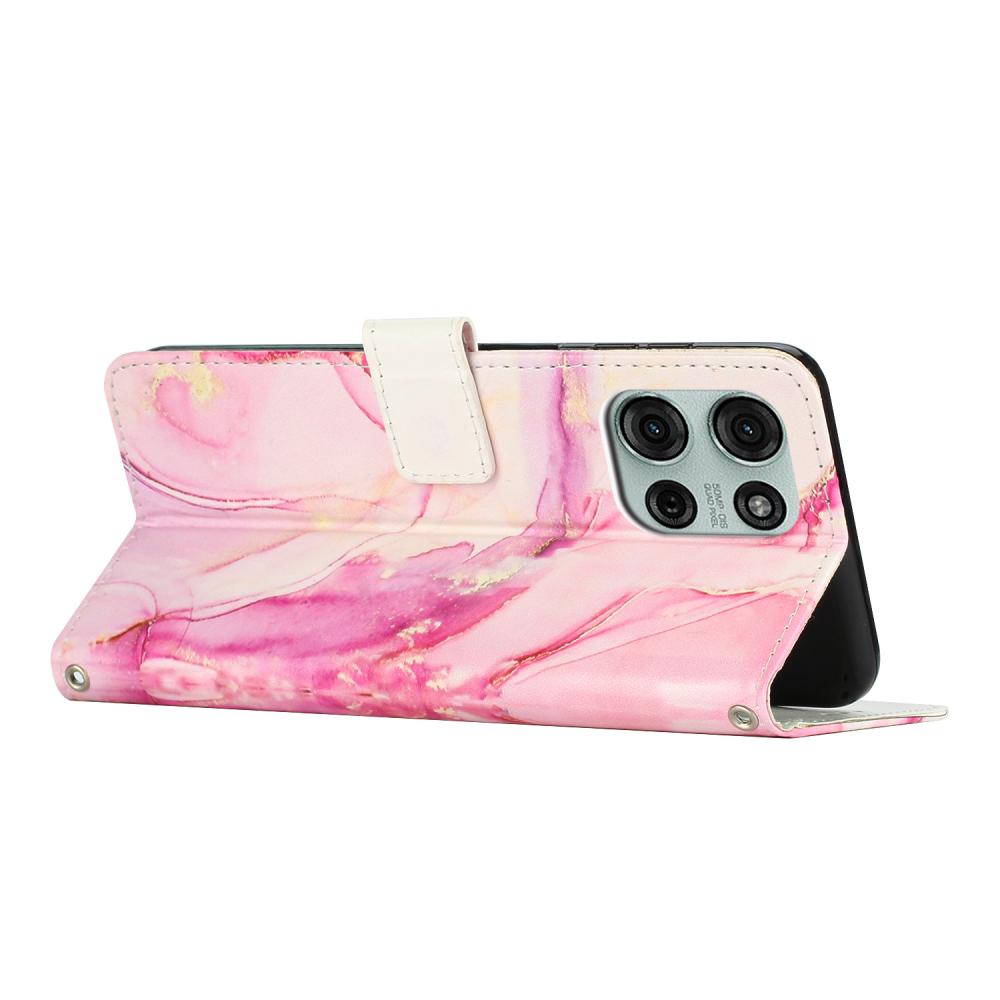  Motorola Moto G86 Power / G86 5G Fodral Läder Marmor Rosa