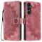  Samsung Galaxy S25 Fodral Mandala Läder Roséguld