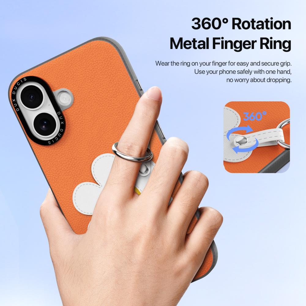 DUX DUCIS DUX DUCIS iPhone 17 Skal PU-Läder Prästkrage Orange