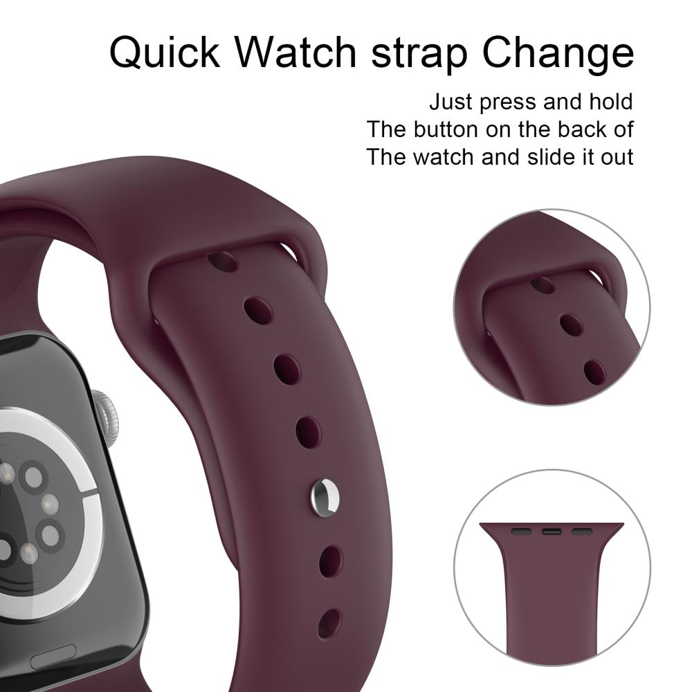 ColorPop Apple Watch 42/44/45/46/49 mm Silikon Armband (M/L) Vinröd