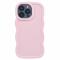  iPhone 14 Pro Mobilskal Wavy Ljus Rosa