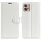  Motorola Moto G32 Fodral Litchi Läder Vit