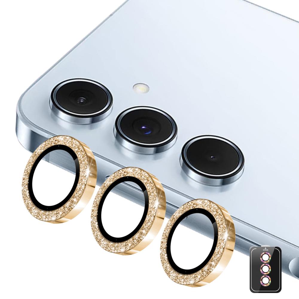 ENKAY ENKAY Samsung Galaxy S26 Linsskydd Glitter Guld